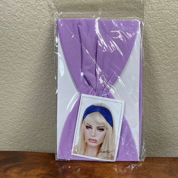 HeadBands Lavender Wide Large Turban Boho Cloth Hairband Twisted Knot Yoga - Picture 7 of 12